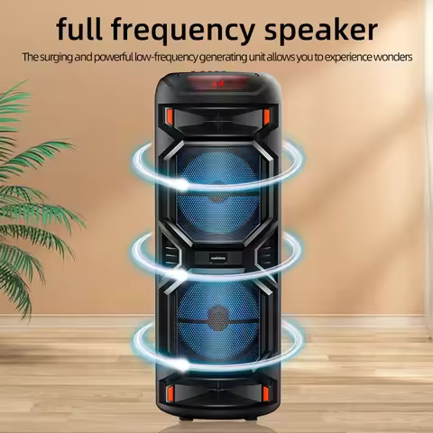 Peak Power 1200W Super Large Outdoor Bluetooth Speaker 8 Inch Double Horn Subwoofer Portable Wireles