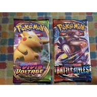 Pokemon TCG : SWSH Vivid Voltage and Battle Styles Booster Packs. Set of 2 Factory Sealed Packs.