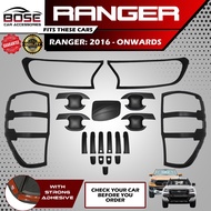 Ford Ranger T7 T8 T9 Wildtrak Garnish Cover Set Black / Chrome 2016 - 2023 Ford Ranger Accessories