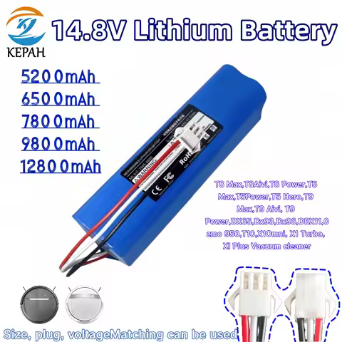 Suitable for Xiaomi Viomi S9 Lydsto R1 Roidmi Eve Plus 14.4V lithium battery 2P4S 5200mAh 6800mAh 78
