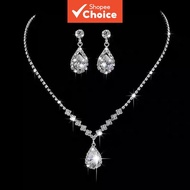 Women Wedding 3-piece Jewelry Set, Necklace & Earrings