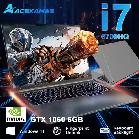 ACEKAMAS 16" Laptop Gaming intel Core i7-6700HQ GTX 1060 IPS Windows 11 Pro Laptops Computer 16GB DD