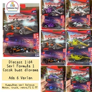 Diecast 1:64 Formula 1 F1 Series Metal material, available in 6 variants, suitable for dioramas F1 c
