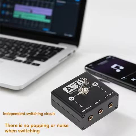 ABUO-3.5Mm 2 In 1 Out Or 1 In 2 Out Audio Switcher Audio Selector 2-1 Switch Selector For Sound Card