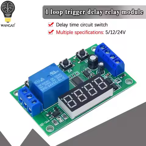 YYC-2S LED Display Adjustable Programmable delay time relay module 5V12V24V fixed time decoupling pu