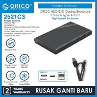 Usb External HDD Case SATA 2.5" 3.0 ORICO Black 2521C3 521-C3 USB 3.1 Type C