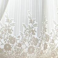 NAPEARL 1PC European White Delicate Polyester Fabric Soft Gauze Curtain Elegant Embroidered Curtains