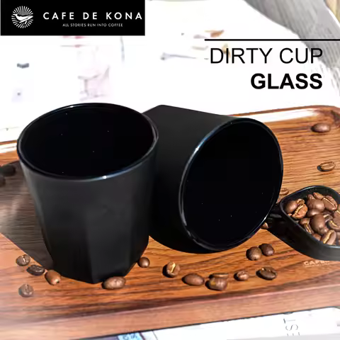 CAFEDEKONA Latte Cup 8oz、240ml DIRTY CUP Coffee Cup, Classic Design, High - Strength Tempered Glass,