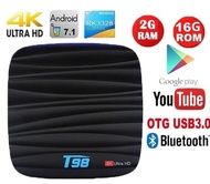 Android Smart TV Box T98 RAM 2GB ROM 16GB Paling Bagus -  TV Box Nougat 7.1 4K FULL KODI - Hitam And