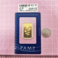 Murni Mewah Emas999.9, Gold Bar Pamp Gold Bar Bunga Rose G20 Gram 300143 1.6 cm Pd H79877