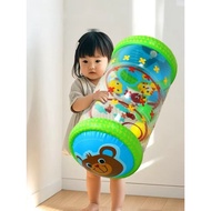 Inflatable Bolster Baby Toy with Bell Ball Inside - Educational Toys for Crawling & Motor Stimulatio
