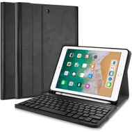 Keyboard Case for iPad 9.7 (Old Model) 6th Gen 2018 / 5th Gen 2017 with Pencil Holder, Slim Lightweight Case with Magnetically Detachable Wireless Keyboard for iPad 6 iPad 5 -Black