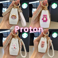 Proton X90 X50 key cover cute 2023 2022 2021 2020 PROTON key case keychain Accessories key fob chain Accessori Keyless Remote button protector keyholder car key Casing 宝腾 x50 x90 KEY CASE 车钥匙套 车钥匙壳 汽车钥匙扣 Key shell Accessory keyring bag