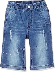Donaluka Denim Spring Summer Kids All Season Denim Shorts Boys Paint Damage 43.3 inches (110 cm) 201