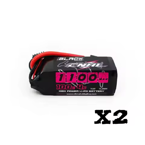 2 Packs CNHL Black Series 1100mAh 14.8V 4S 100C Lipo Battery with XT60 Plug