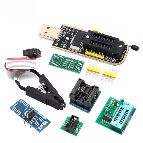 Multi-Protocol CH341A EEPROM Programmer Kit – SOIC8 Clip & USB Support for 24CXX/25CXX/93CXX BIOS Fl
