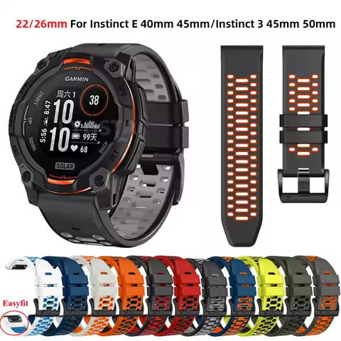 Silicone Watch Strap for Garmin Instinct 2X Solar Instinct 3 45 50mm Instinct E 45mm Smartwatch Wris