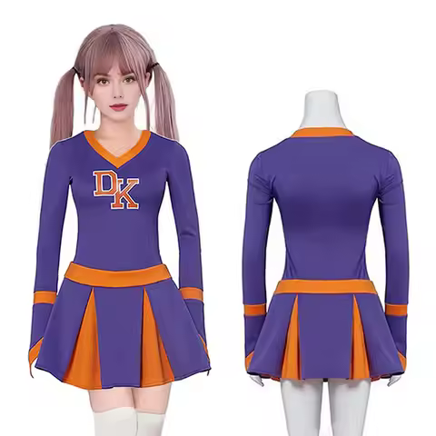 Megan Fox Jennifer’s Body Cheerleader Costume Jennifer Check Purple Cheerleading Uniform High School