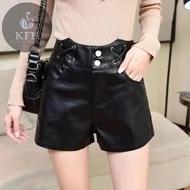 Women's Tight Leather Shorts Plus Leather Shorts Women's Fashion High Waist Shorts 2024 Korean Style