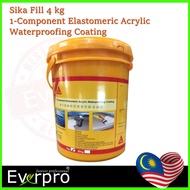 Sika Fill 4 kg 1-Component Elastomeric Acrylic Waterproofing Coating