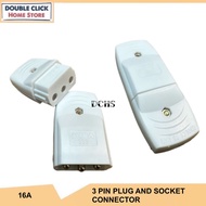 Heavy Duty 16A 3 Pin Plug And Socket Connector In 1 Set