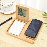 Mobile Phone Office Charger Solid Wood Clock Wireless Stand Multifunctional Three-in-One Gift Mobile