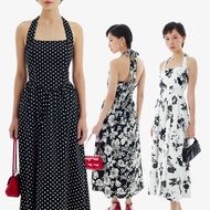 ODETTE DRESS – OUDRE | Sleeveless Women's Midi Dress | Halter Neck | Polka dot Dress | Butter Yellow