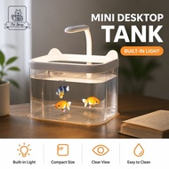 Mini Aquarium Tank With Led Light Silent Filter Akuarium Mini Cupang Mini Lanskap
