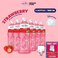Mogu Mogu Strawberry Nata de Coco Juice Drink 1000ml x 6 bottles