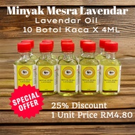 Minyak Mesra Lavendar 10 botol kaca 4 ML Harga Borong (HQ Moncah Affiliate Wholesale Price Wanted)