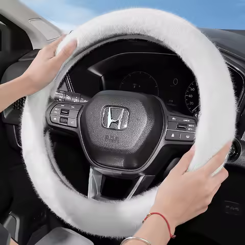 Suitable for Honda Long Plush Steering Wheel Cover, Fashionable Autumn and Winter Warm Protective Co