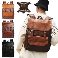 ✴ cri237 Men's Fashion Simple Casual Large Capacity Leather Backpack