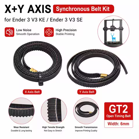 Ender 3 V3 KE X + Y Axis Synchronous Belt Kit, X Axis + Y Axis and Ring Timing Belt Set for Ender 3 