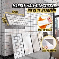 🇲🇾 30x60CM Kitchen and Bathroom Self-Adhesive Wall Sticker Waterproof Wallpaper, Kertas Dinding Dapu