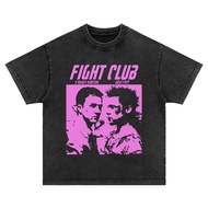 Fight Club Fight Club Washed Old 100% Cotton Blockbuster Hip Hop Loose Men's Top T-Shirt 1209
