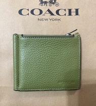日本購入 全新正品 Coach 短夾 皮夾 錢包 零錢包 抹茶綠 綠