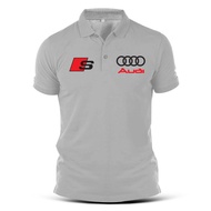 Audi RS LOGO Sports Cars Collar T-Shirt Polo Shirt Cotton Print
