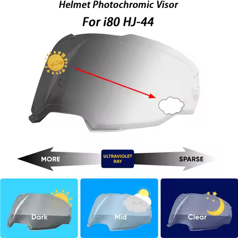 Fit for HJC I80 HJ-44 i80 Helmet Photochromic Visor Lenses which Automatically Darkens & Clears Helm