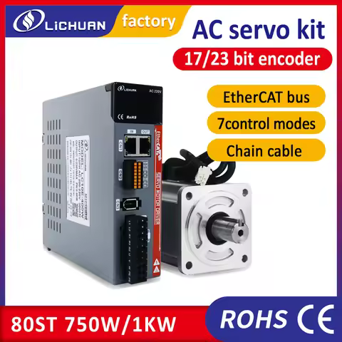 Lichuan Ethercat servo motor 750W and 1000W with servo driver LC20E kit 80ST 3000rpm high speed moto