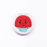Minifanfan | Good Day Red Mushroom Button Badge or Magnet | Cute Fungus | Friendship Inspirational Q