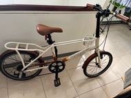 二手捷安特GIANT白色都會型變速折疊腳踏車