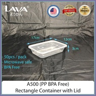 [TeoHin] PP Food Container 500 650 750 1000 50s  Disposable Container Bekas Nasi Plastik  Dapao Tapa
