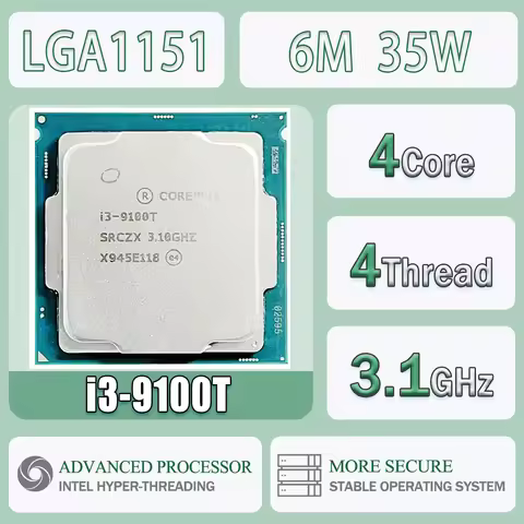 Intel Core I3-9100T 4 Cores 4 Threads 3.1GHz 6MB 35W I3 9100T Computer CPU Processor Server Package 