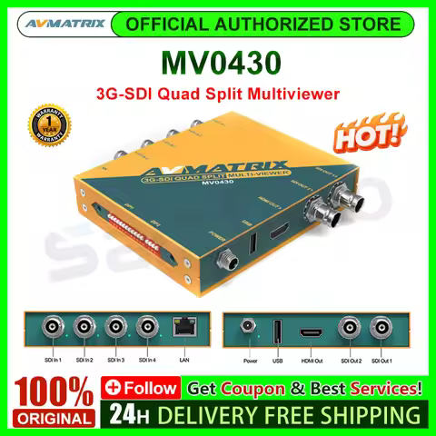 in stock AVmatrix MV0430 3G-SDI Scaling Converter Multiviewer for SDI Monitor 4 channel SDI multivie