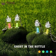 FLYTOP 3D Printed Ghost in a Bottle Keychain Glow-in-The-Dark Tiny Spirit Pendant Luminous Halloween