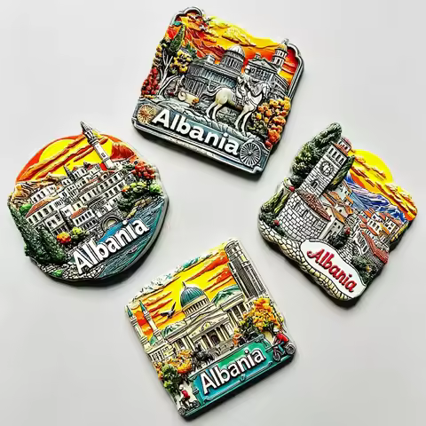 Balkan Peninsula 3D Fridge Magnets Albania Europe Souvenir UV Printing Resin Refrigerator Magnets St