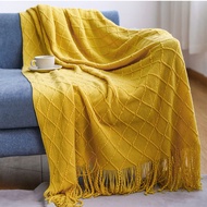 Nordic Knitting Blanket Thorw Pure Color Office Living Room Hotel Decorative Blankets Fashion Sofa Cover Soft Bed End Towel