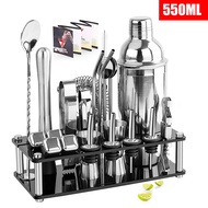 COD 23 ชิ้น  ค็อกเทล Shaker ชุดขาตั้งสแตนเลส Bartender ชุด Corkscrew Ice Tong Jigger Muddler Pourer 