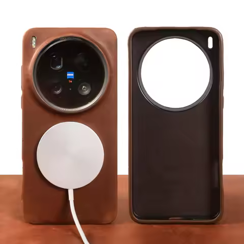 For Magsafe Magnetic Crazy Horse Genuine Leather Case For Vivo X300 Pro X80 X90 Pro Plus X200 Pro mi