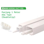 NISO Ducting Duct Cable/ Cable Protector/ PVC Wiring Cable Duct 1 meter + Tape 10x10mm 16 16 25 x 25